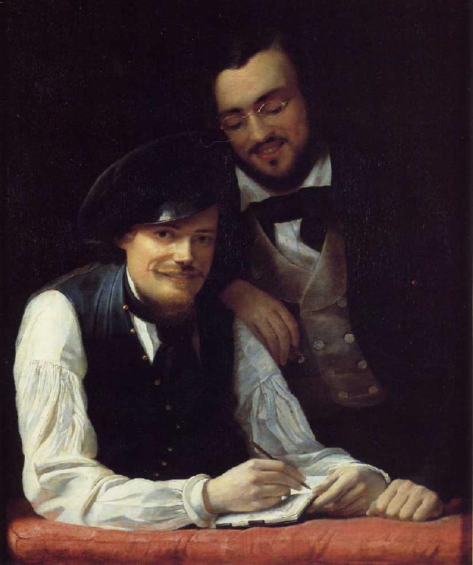 Franz Xaver Winterhalter Self Portrait of the Artist with his Brother, Hermann Norge oil painting art